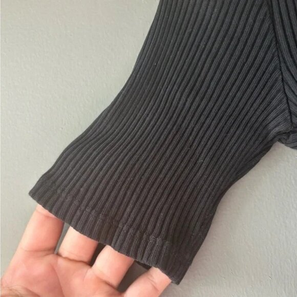 Zara size Small, Black Ribbed Women's Top, fitted - Picture 2 of 5